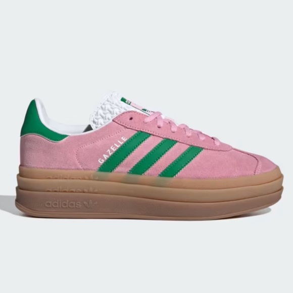 adidas Shoes - Adidas Gazelle Bold Platform Sneakers True Pink Green Women Size New